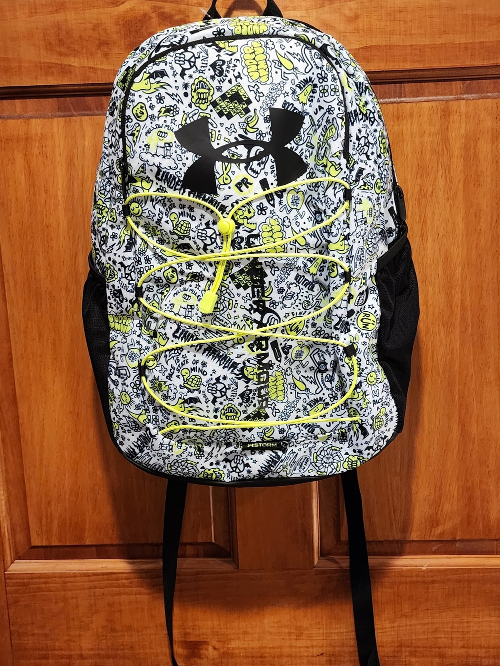Under Armour Men's White & Neon Yellow Graphic Backpack-Brand NEW w/Tags